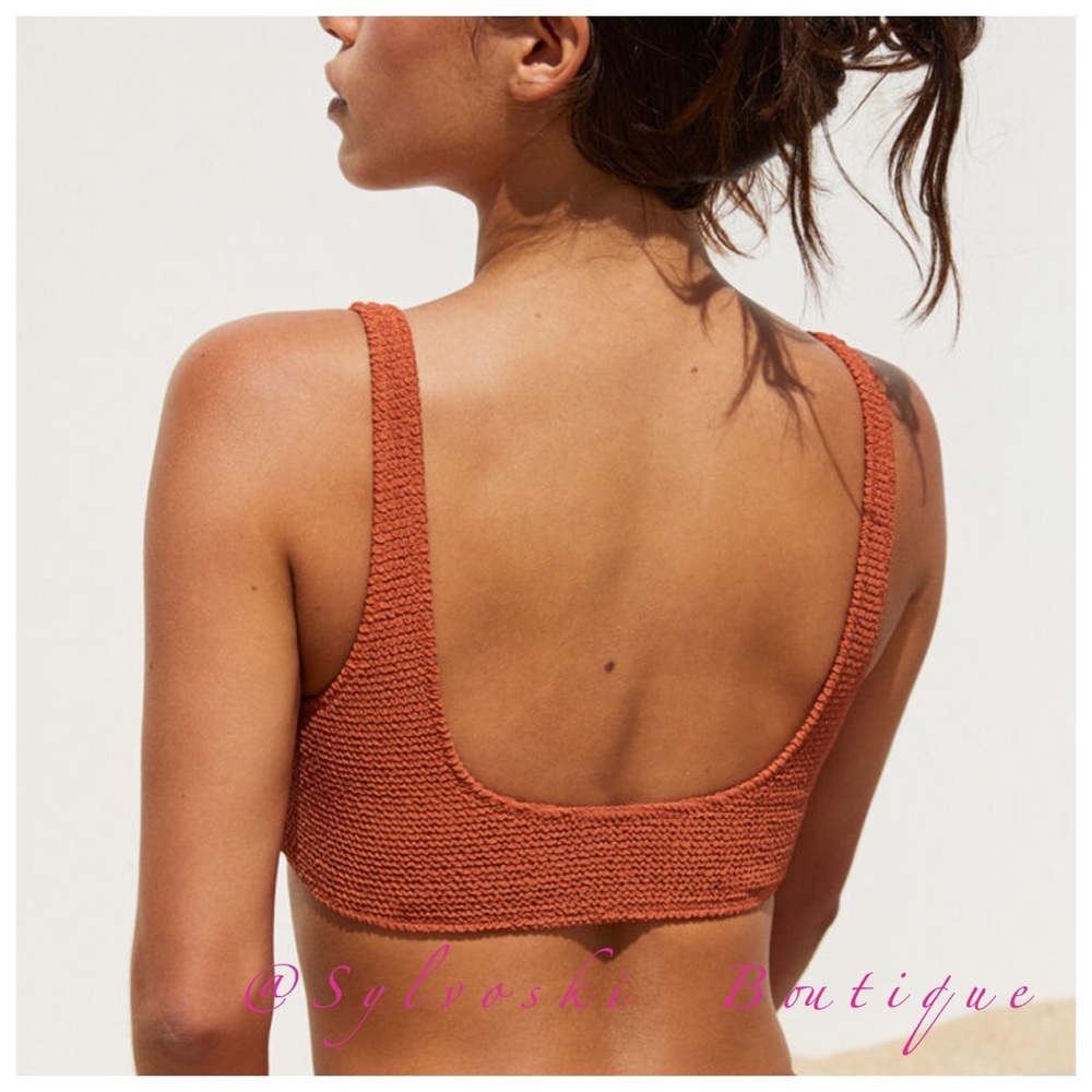 🔥LA Hearts Brown Bianca Scrunch Bikini Top NWT - Picture 3 of 7